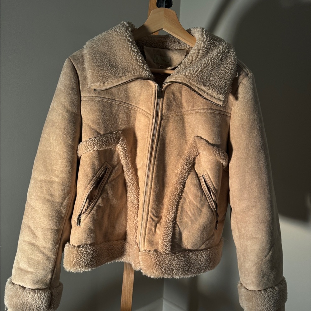 Polyester Shearling Coat Zipper - image 1